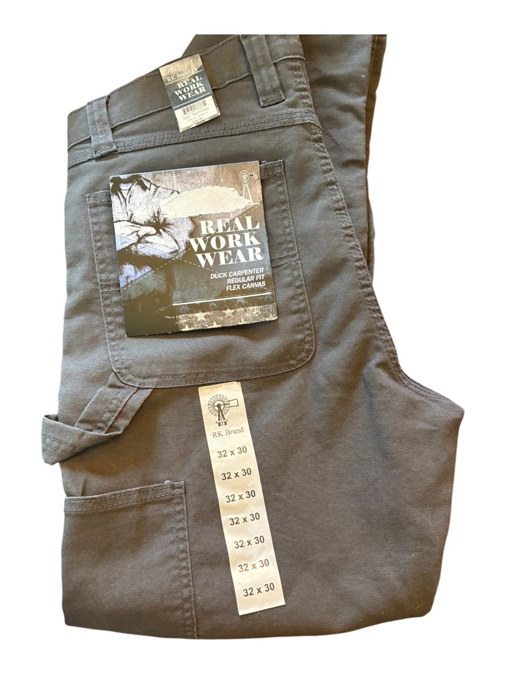 RK Brand Men's Cargo Pants in Dark Gray - Workwear Duck Carpenter Soze 32x30
